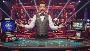 jagoslot login app showing live-dealer blackjack table with real dealer